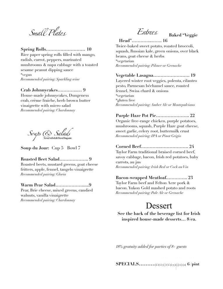Outer Aisle - Murphys, CA menu_pic