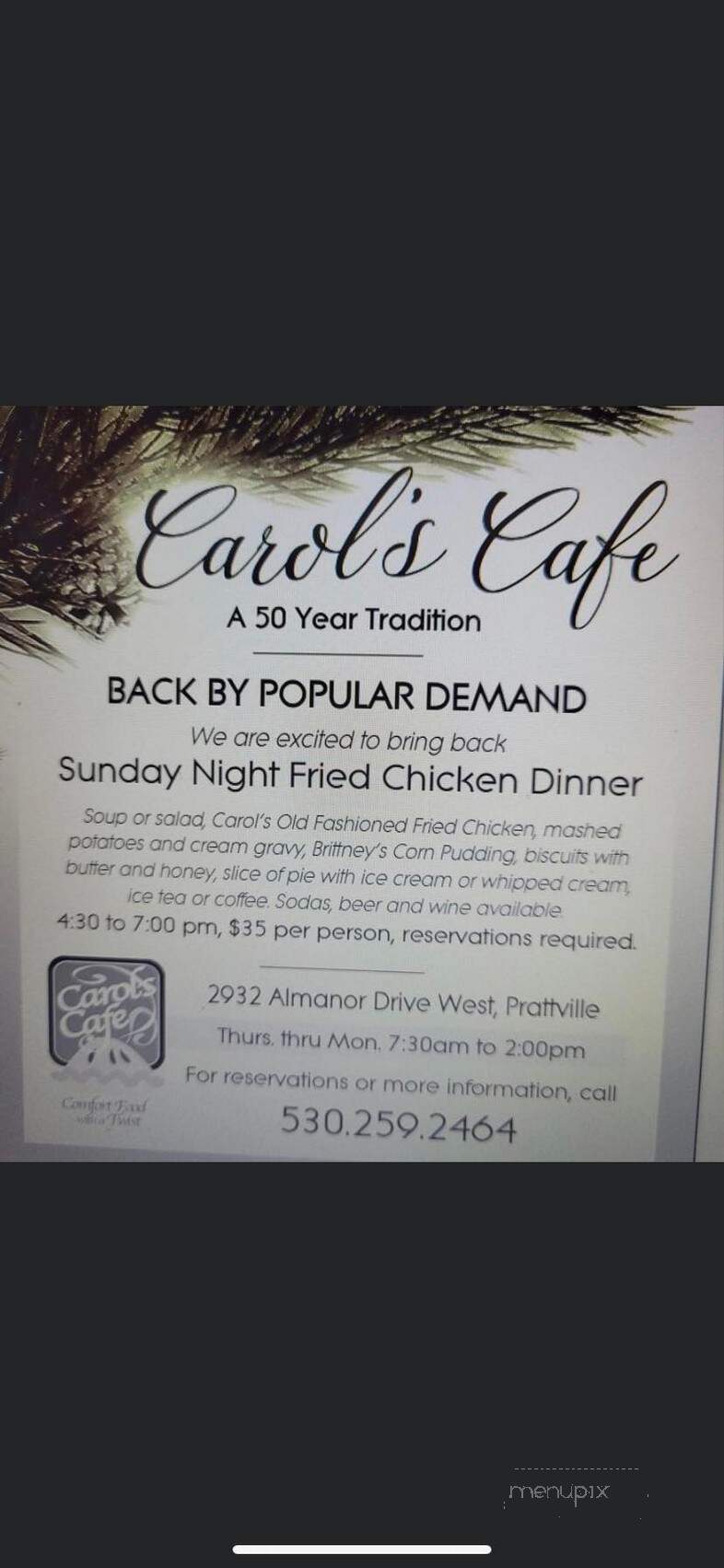Carol's Cafe - Prattville, CA