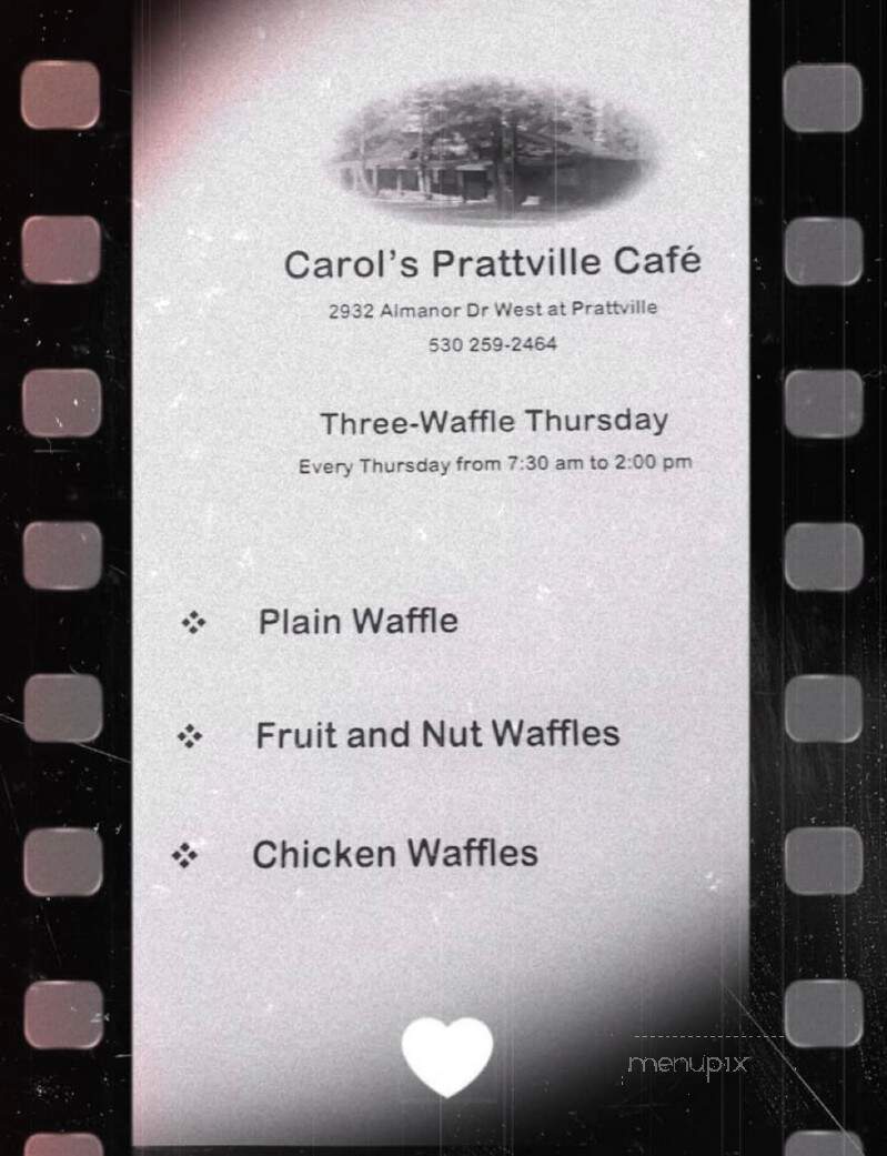 Carol's Cafe - Prattville, CA menu_pic