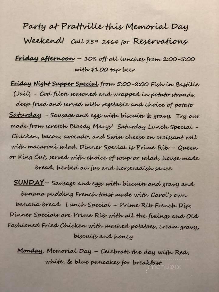 Carol's Cafe - Prattville, CA menu_pic