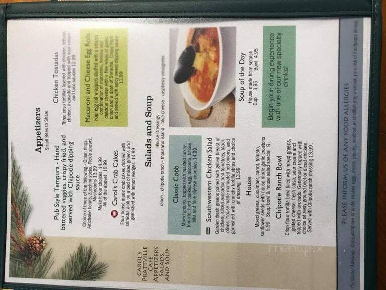 Carol's Cafe - Prattville, CA menu_pic