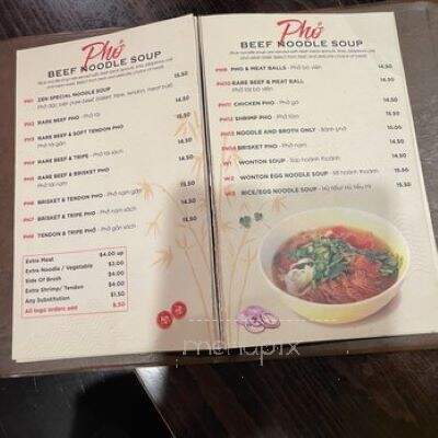 Pho Zen - Happy Valley, OR menu_pic