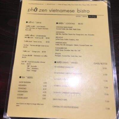 Pho Zen - Happy Valley, OR menu_pic