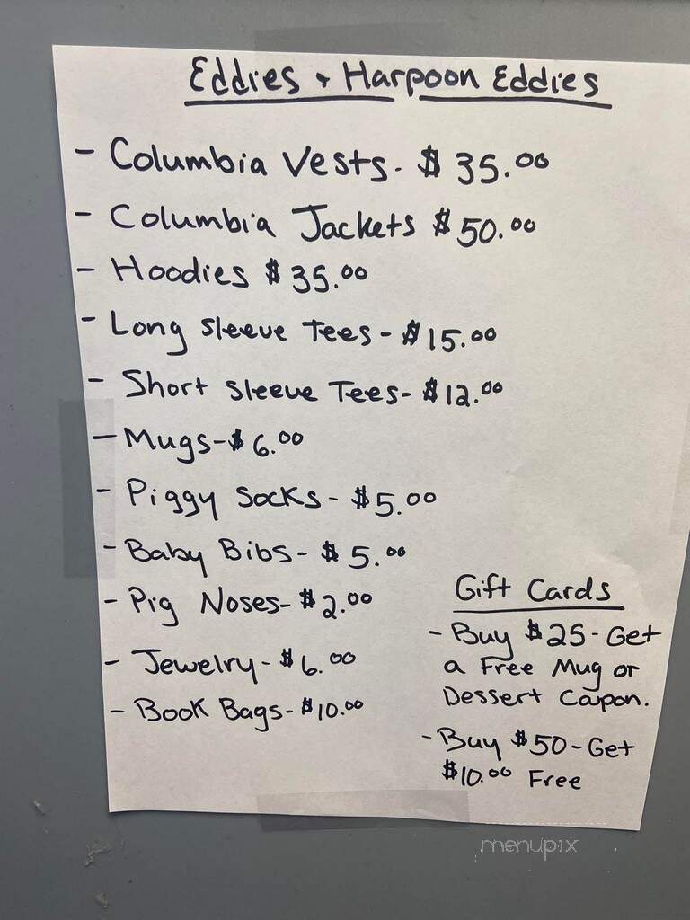 Eddie's Restaurant - Sylvan Beach, NY menu_pic