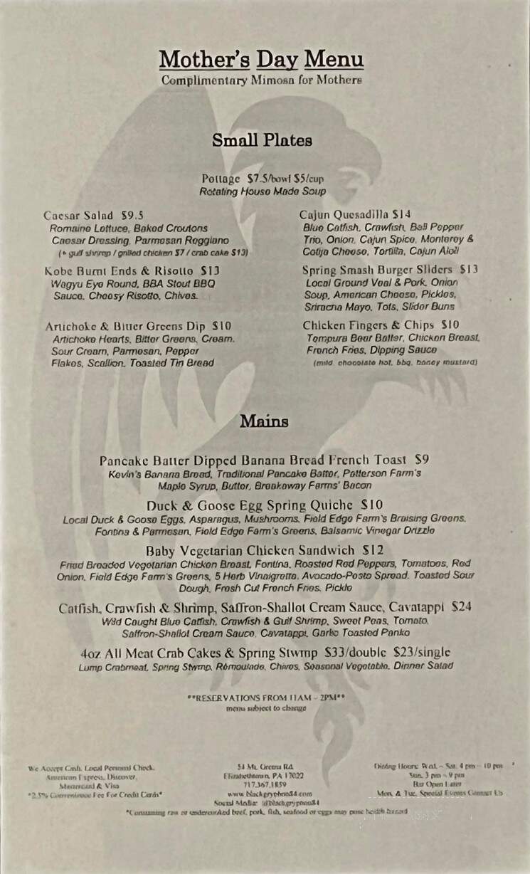 Black Gryphon - Elizabethtown, PA menu_pic