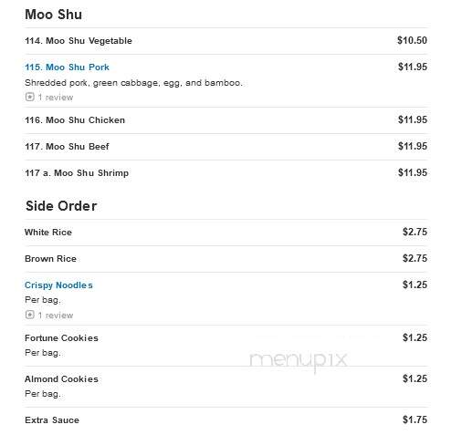 Ginger Garden - Perkasie, PA menu_pic