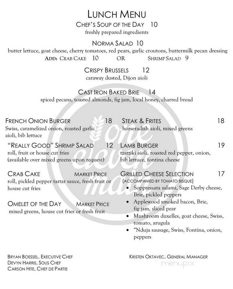 One Eleven Main - Bel Air, MD menu_pic