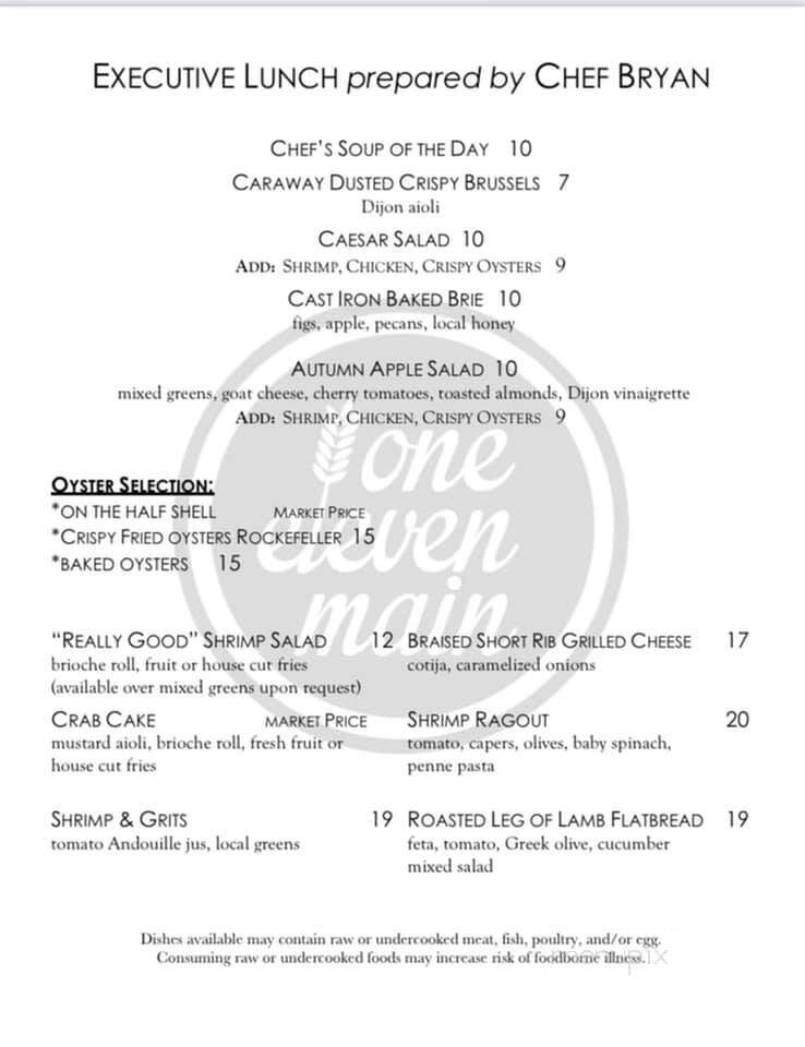 One Eleven Main - Bel Air, MD menu_pic