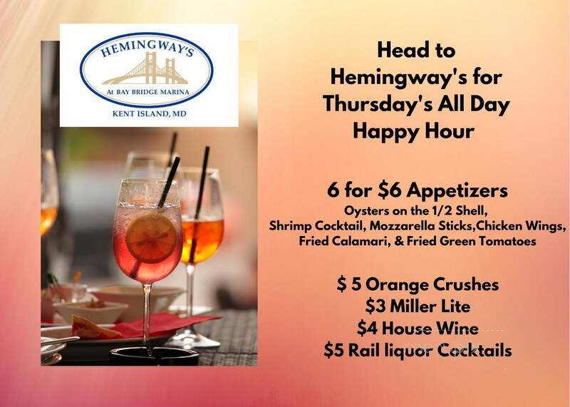 Hemingway's - Stevensville, MD menu_pic
