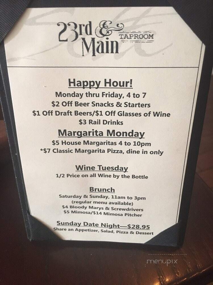 23rd & Main - Richmond, VA menu_pic