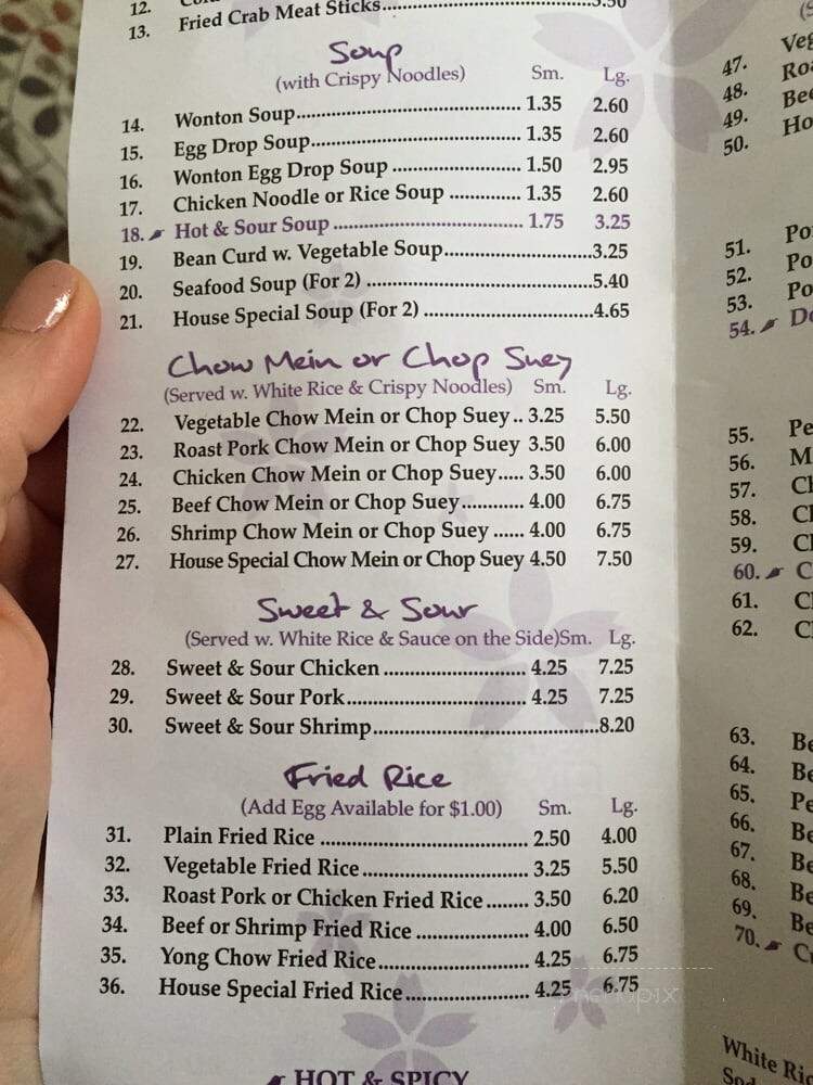 Fu Lin - Radford, VA menu_pic