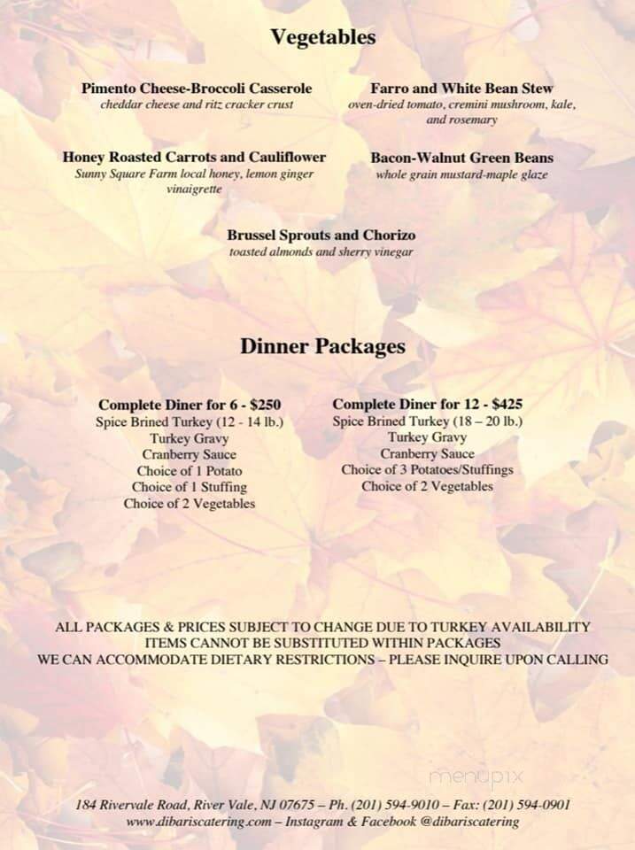 DiBari's Catering - Rivervale, NJ menu_pic