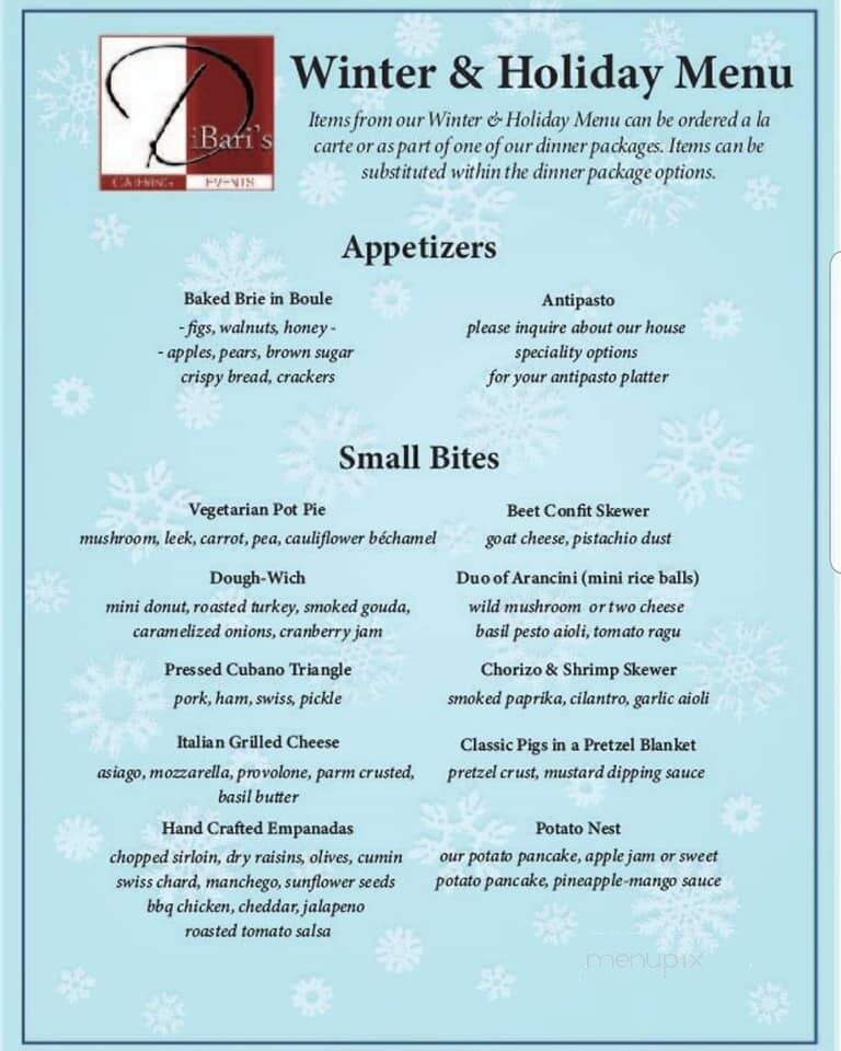 DiBari's Catering - Rivervale, NJ menu_pic