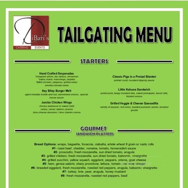 DiBari's Catering - Rivervale, NJ menu_pic