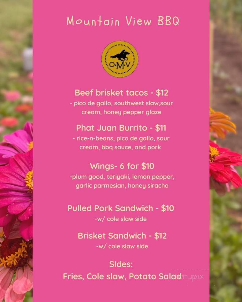 Overmountain Vineyards - Tryon, NC menu_pic