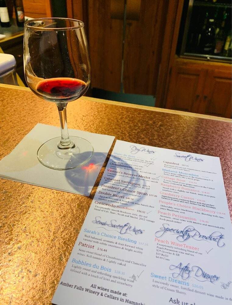 Amber Falls Winery & Cellars - Hampshire, TN menu_pic