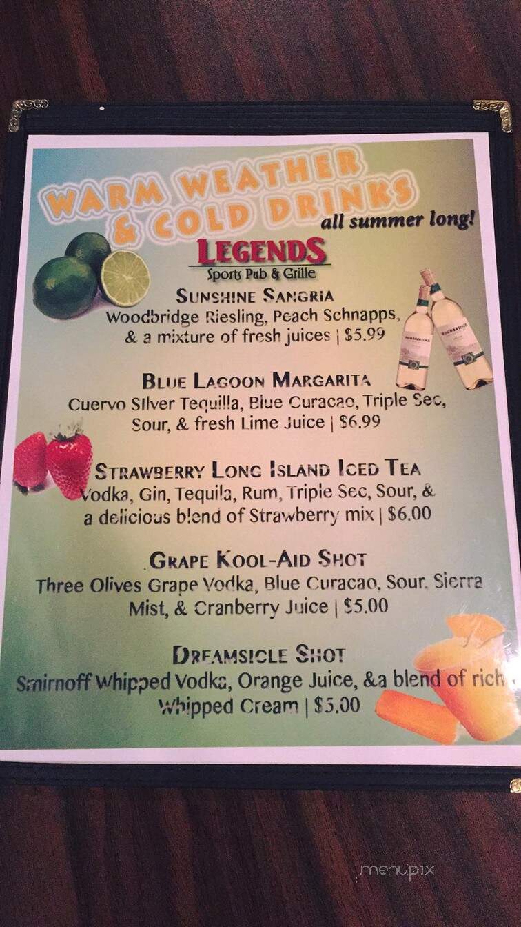 Legends Sports Pub and Grille - Clyde, OH menu_pic