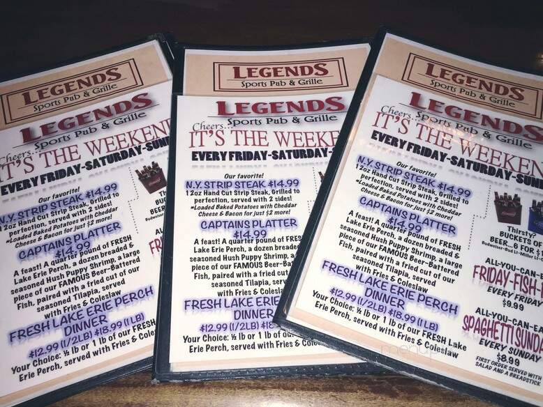 Legends Sports Pub and Grille - Clyde, OH menu_pic