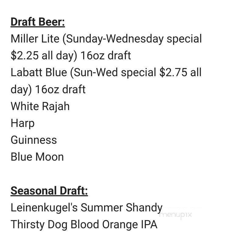 Mulligan's Tavern - Highland Heights, OH menu_pic
