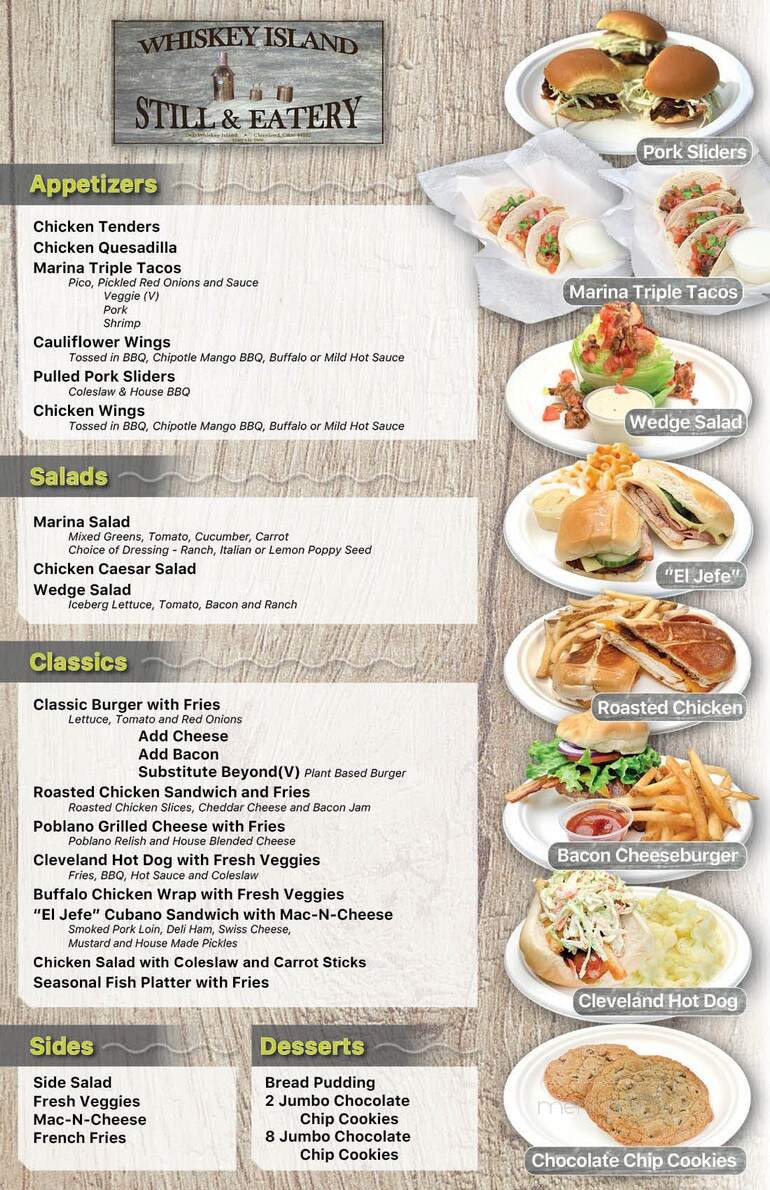 Whiskey Island Still & Eatery - Cleveland, OH menu_pic