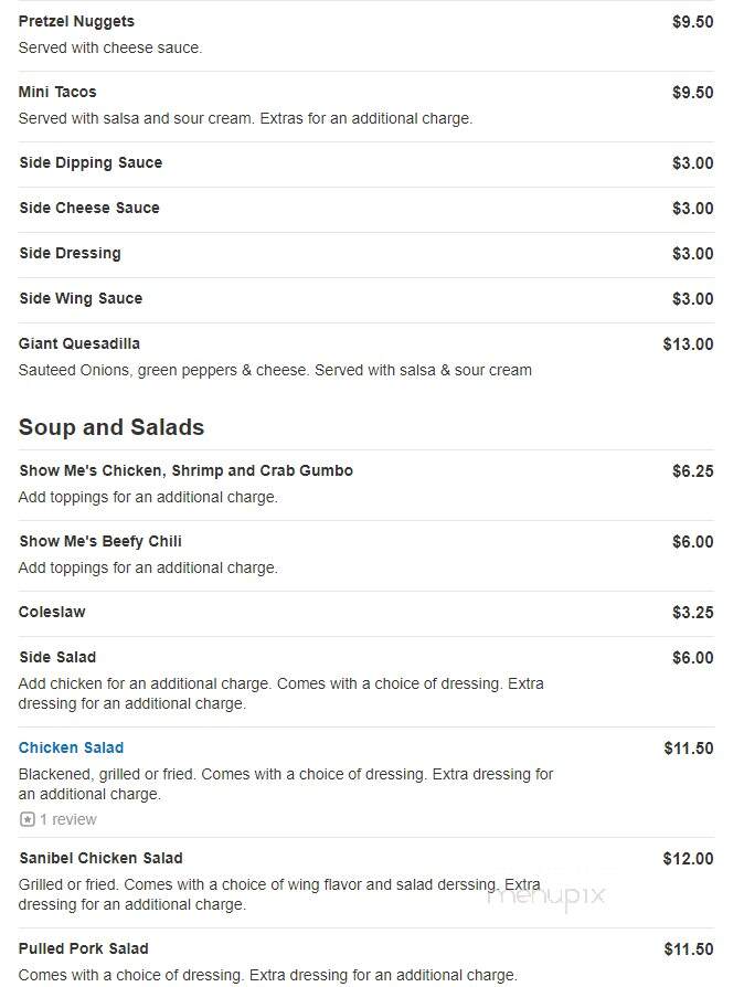 Show-Me's - Terre Haute, IN menu_pic