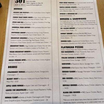 501 Bar & Grill - Flint, MI menu_pic