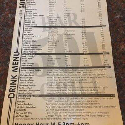 501 Bar & Grill - Flint, MI menu_pic