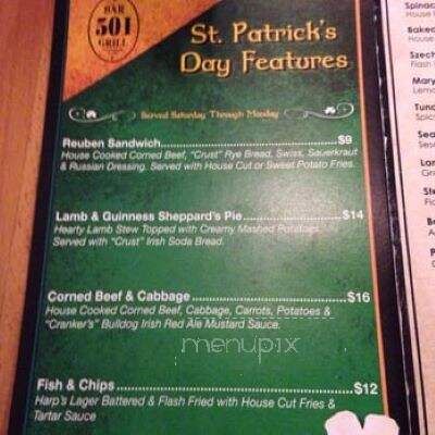 501 Bar & Grill - Flint, MI menu_pic