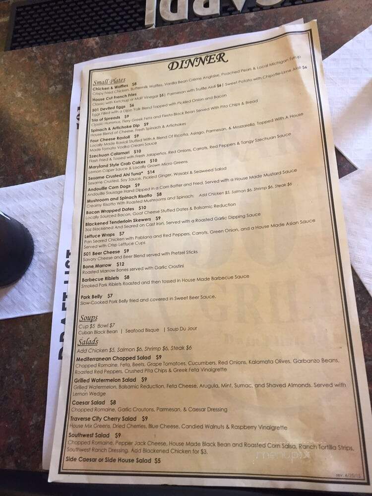 501 Bar & Grill - Flint, MI menu_pic