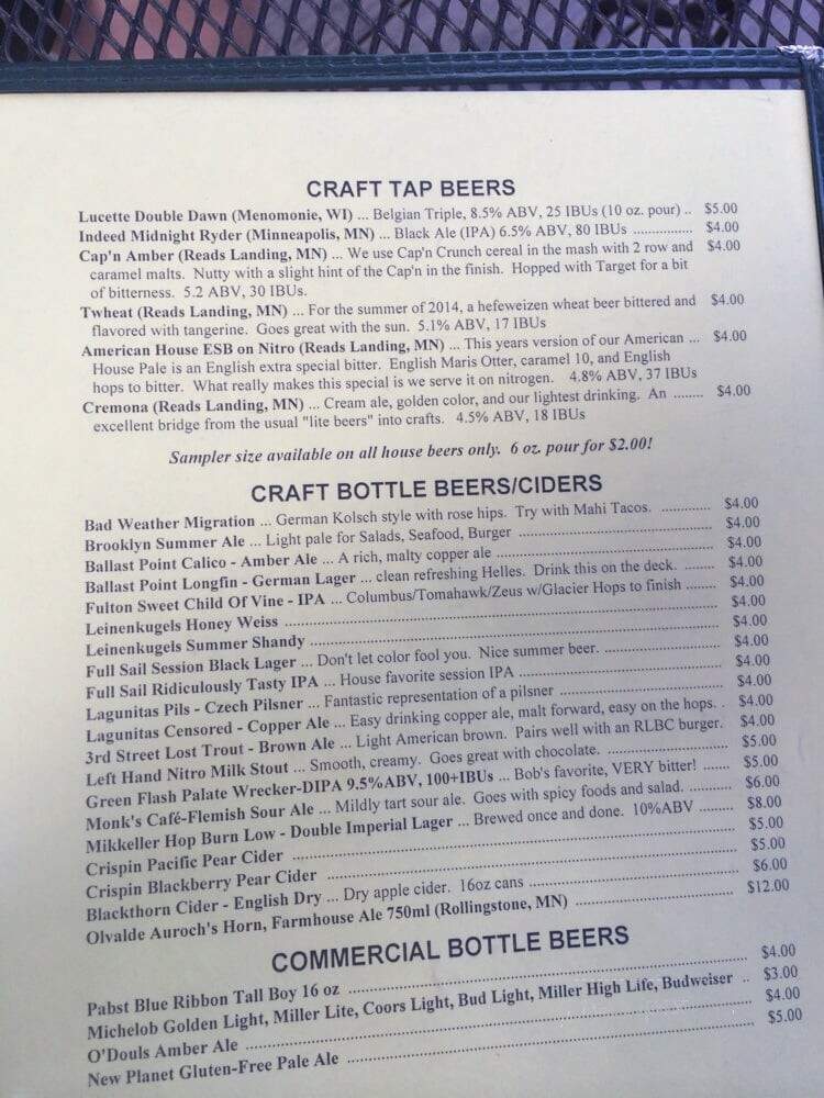 Reads Landing Brewing Company - Reads Landing, MN menu_pic