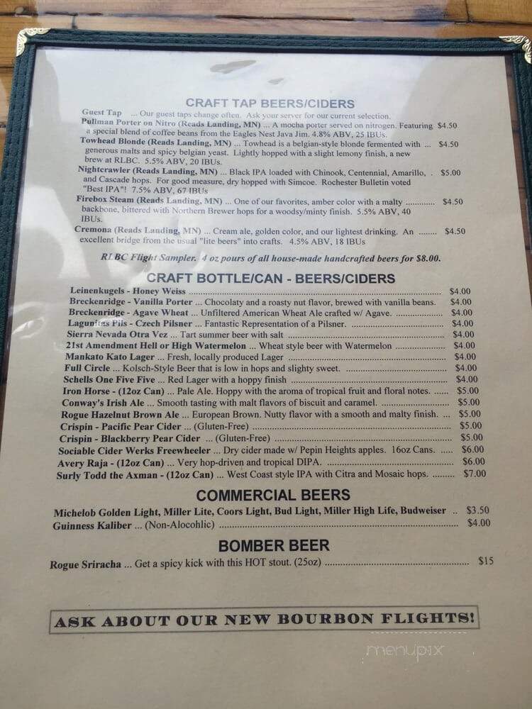 Reads Landing Brewing Company - Reads Landing, MN menu_pic