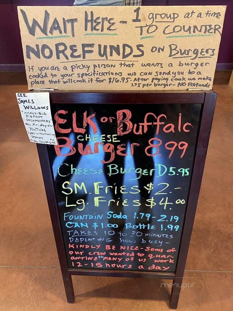 Willows Huckleberry Land - Hungry Horse, MT menu_pic