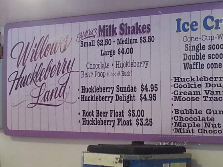 Willows Huckleberry Land - Hungry Horse, MT menu_pic