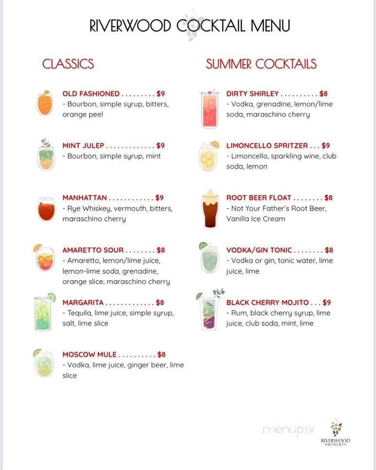 Riverwood Winery - Rushville, MO menu_pic