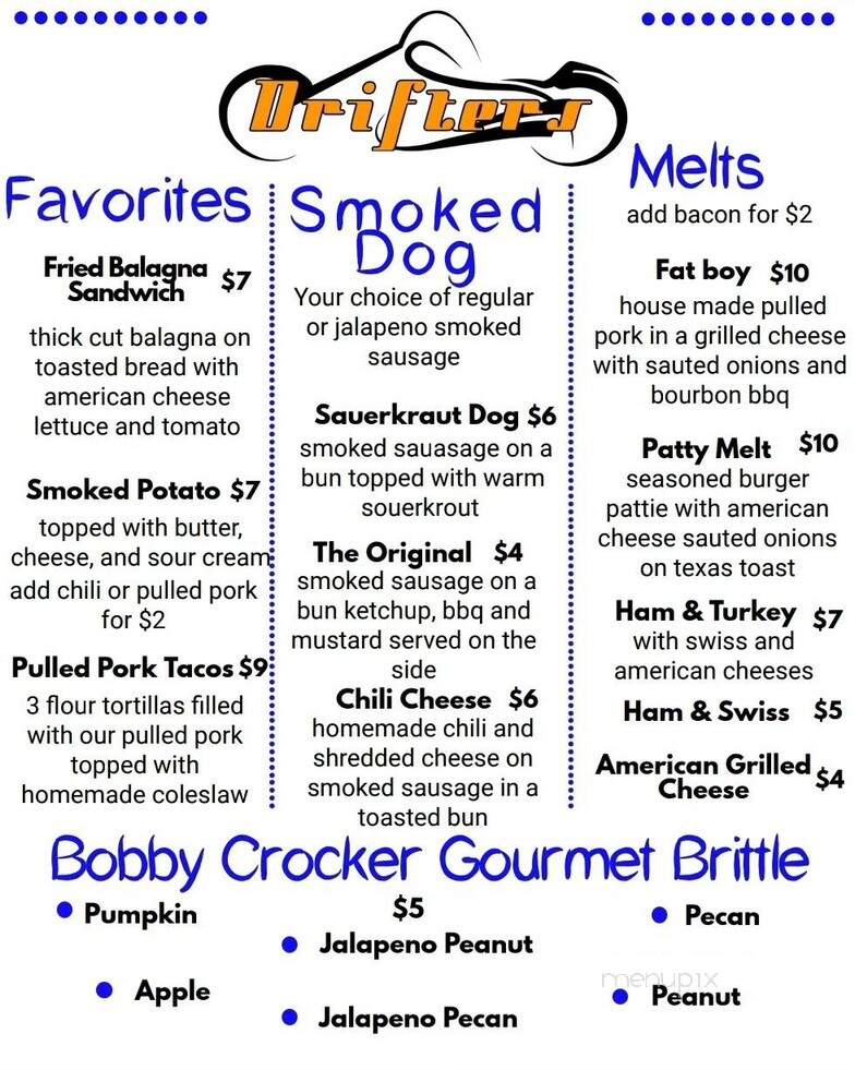Drifters Ice House - Richards, TX menu_pic