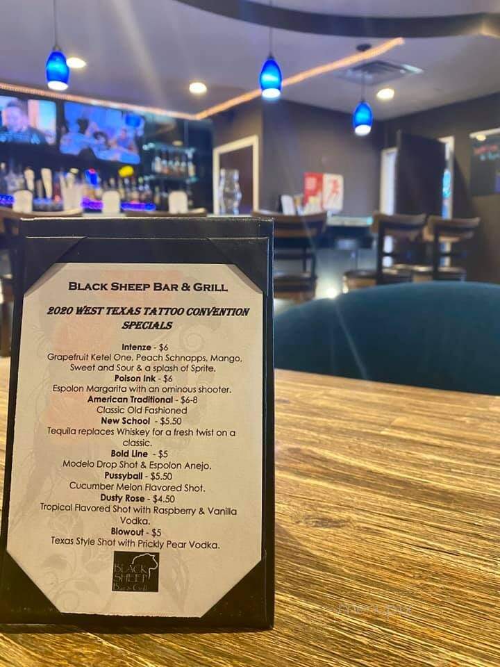 Black Sheep Bar and Grill - San Angelo, TX menu_pic