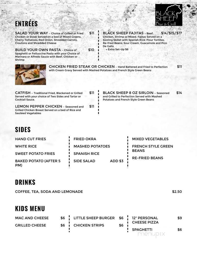 Black Sheep Bar and Grill - San Angelo, TX menu_pic