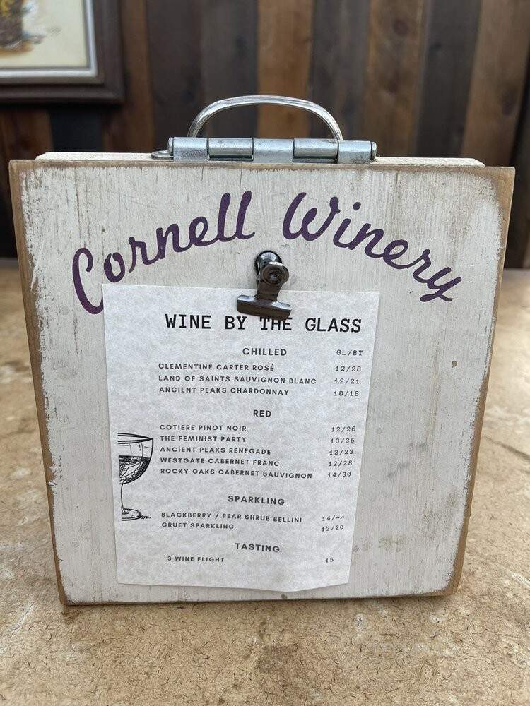 Cornell Winery and Tasting Room - Agoura Hills, CA menu_pic