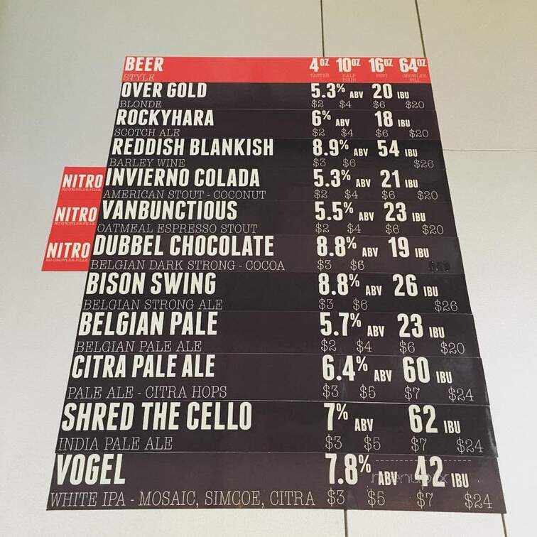 Rowdy's Brew Co - Rancho Cucamonga, CA menu_pic