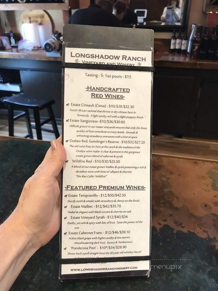 Longshadow Ranch Vineyard And Winery - Temecula, CA menu_pic