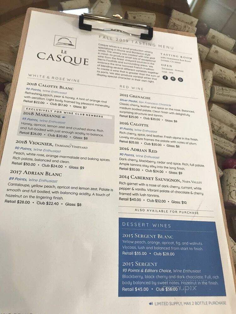 Casque Wines Tasting Room - Loomis, CA