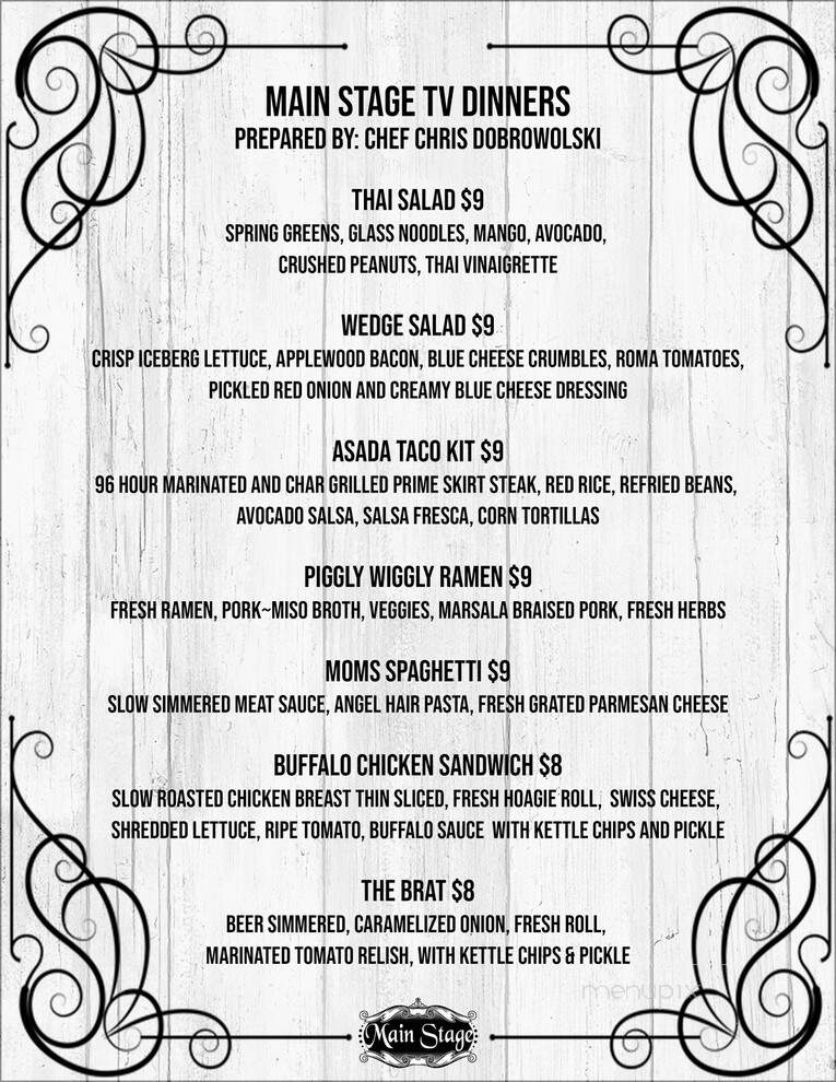 Main Stage Theater - Cottonwood, AZ menu_pic