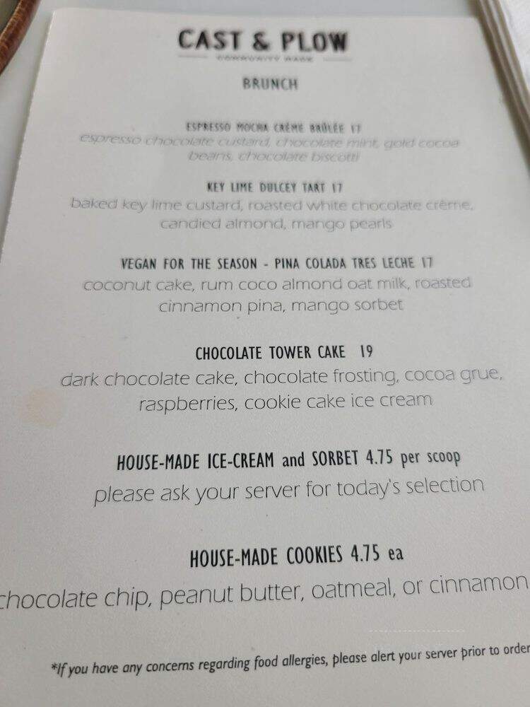Cast & Plow - Marina del Rey, CA menu_pic