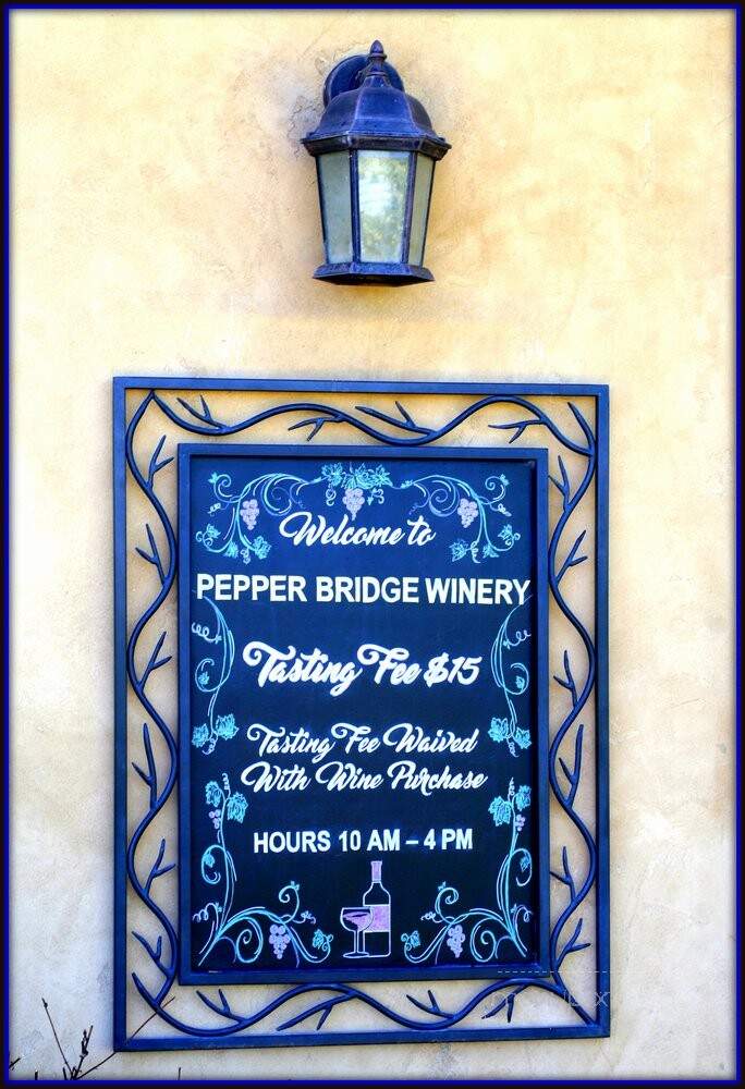 Pepper Bridge Winery - Walla Walla, WA menu_pic