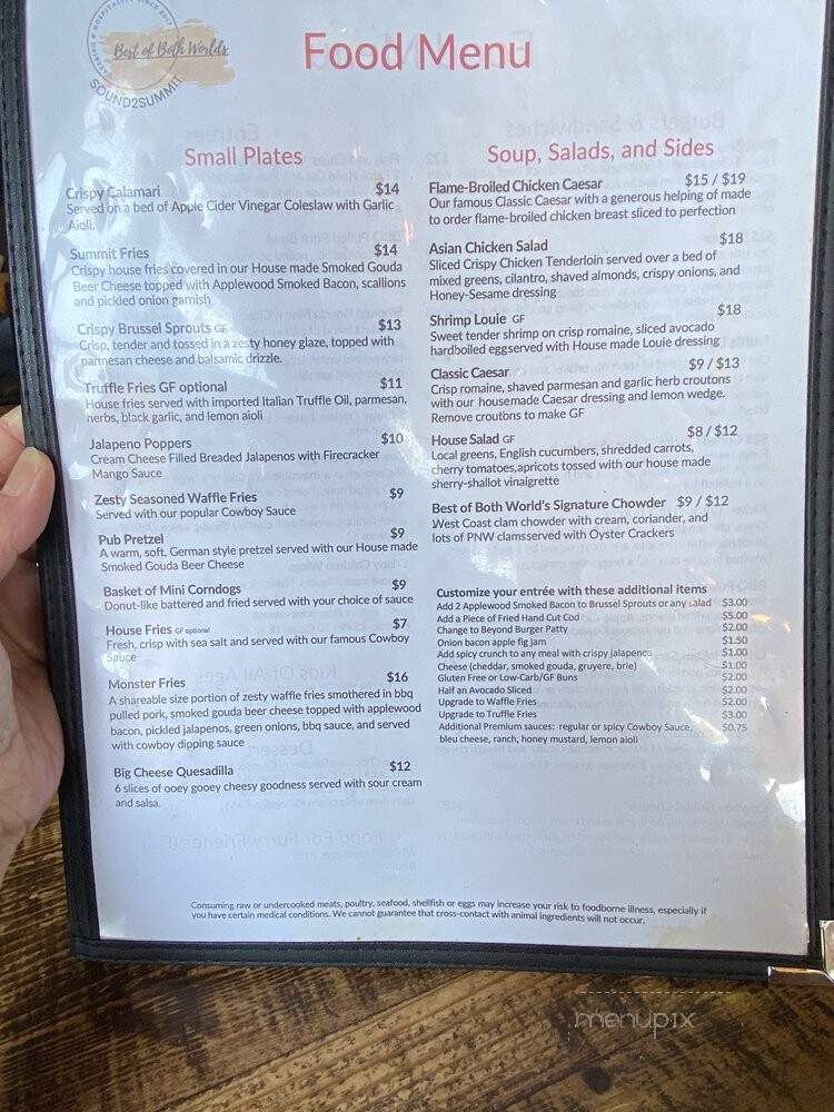Sound To Summit Brewing - Snohomish, WA menu_pic