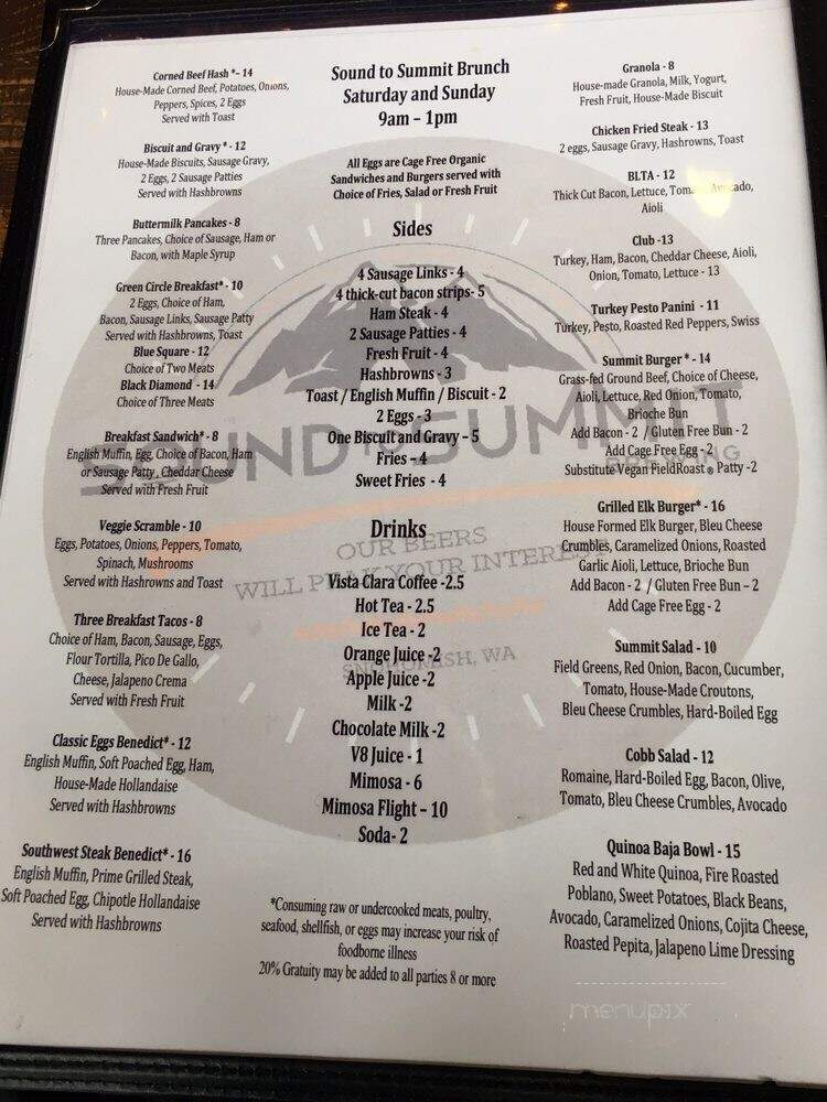 Sound To Summit Brewing - Snohomish, WA menu_pic