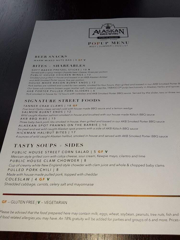 Alaskan Brewing Company - Juneau, AK menu_pic