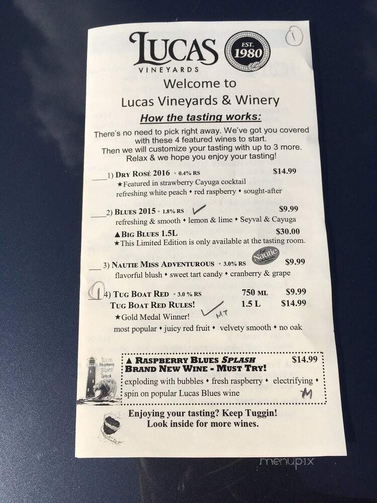 Lucas Vineyards Winery - Interlaken, NY menu_pic