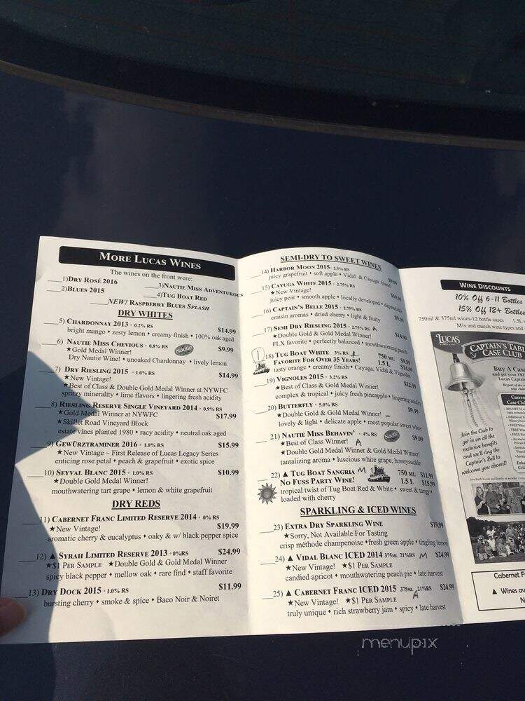 Lucas Vineyards Winery - Interlaken, NY menu_pic