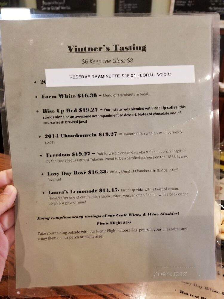 Layton's Chance Vineyard & Winery - Vienna, MD menu_pic